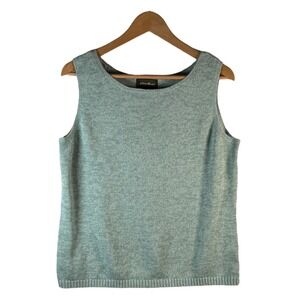 Eddie Bauer Women's‎ XL Green Linen Cotton Knit Tank Top Minimalist Coastal